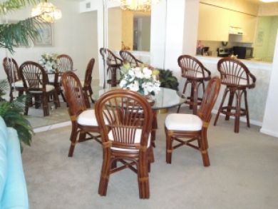 Dining area seats four